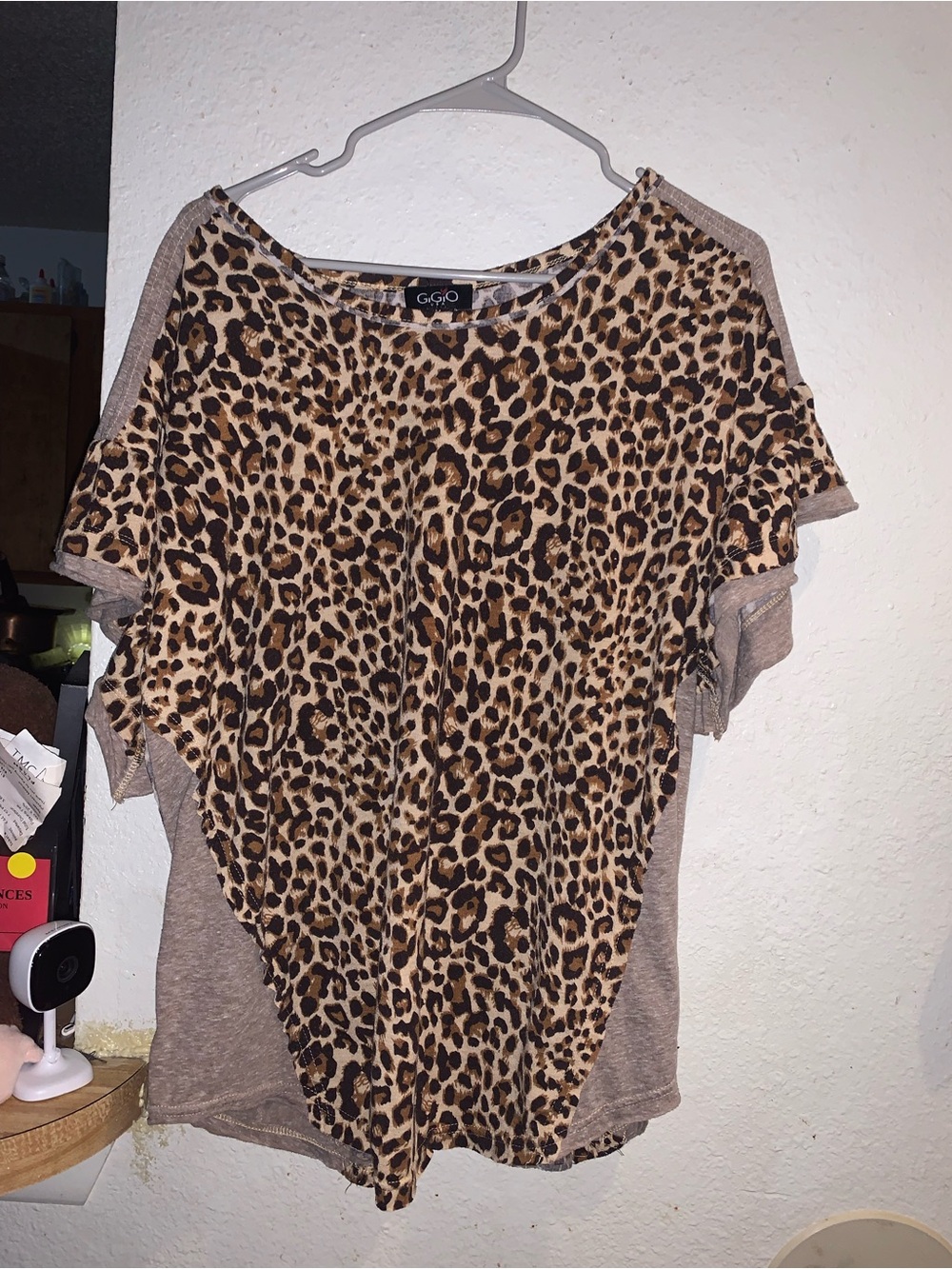 G250 Leopard Print Short Sleeve Tee in Brown and Black